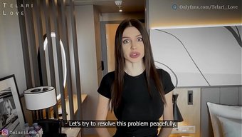 Güzel Kahverengi Saçlı Kadın Otel Odasında Iyi Bir Sikiş Alıyor.