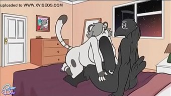 Tüylü Karakterler Ve Animasyonlu Seks Içeren Hentai Animasyonu