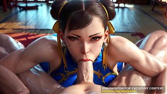 Street Fighter'Dan Chun Li Ve Fullnelson Ile 3d Animasyonlu Sikiş