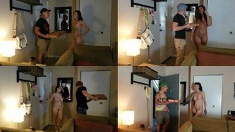 Genç (18+) Baltimore Pizza Dare'De Büyük Göğüslerin Ve Poposun Yakın Çekimi