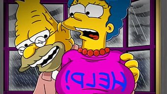Marge Simpson, Şaşkın Bir Ev Kadını, Eski Arkadaşının Açıklayıcı Kıyafetleri Tarafından Baştan Çıkarılır Ve Kocası Homer Yokken Onunla Vahşi Bir Karşılaşmaya Dalar