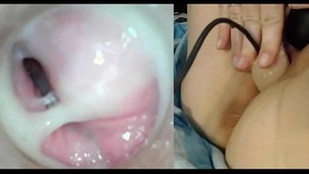 Içinde Kamera Olan Bir Dildo, Amını Görmek Için Hazır.