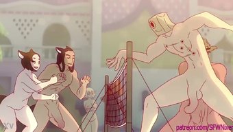 Birçok Katılımcıyla Büyük Bir Anime Seks Partisi.