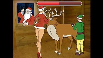 Evli Kadın, Noel Dileğini Noel Baba Benzeri Bir Figürle Sıcak Bir Karşılaşmayla Yerine Getiriyor.
