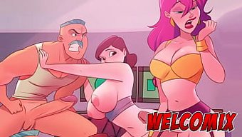 Gece Yarısı Sıcak Bir Sürpriz: Porno Çizgi Roman Dünyasında Bir Shemale Ve Bir Futagirl Üçlü.