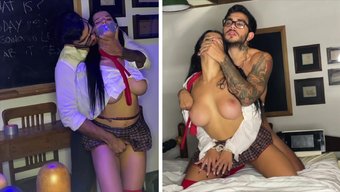 Minyon Öğrenci, Vajinasına Birden Fazla Boşalma Ile Sert Ceza Ve Yoğun Seks Çekiyor.