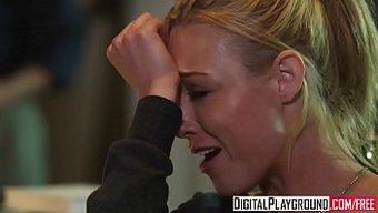 Kayden Kross'Un Büyük Göğüsleri Ve Poposu, Büyük Bir Yarrağı Sürerken Sallanıyor