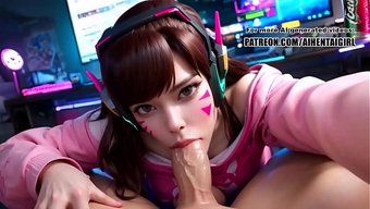 Overwatch Dva Cosplay Pov Seks Ve Sansürsüz Hentai Tarzında Oral Aksiyon